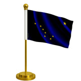 Drapeau bureau alaska polyester avec socle acier inoxydable