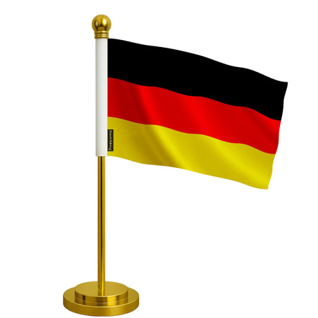 Drapeau bureau allemagne polyester socle acier inoxydable