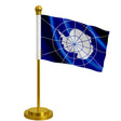 Drapeau bureau antarctique polyester socle acier inoxydable