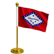 Drapeau bureau arkansas polyester socle acier inoxydable