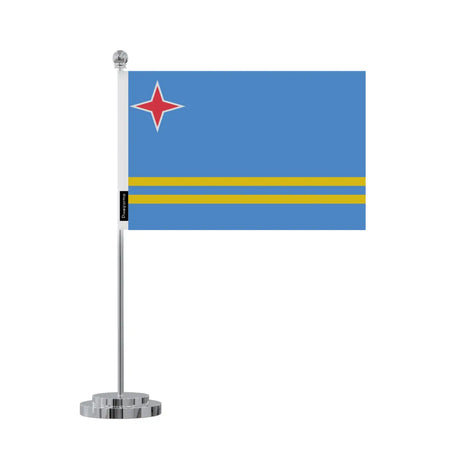 Drapeau bureau aruba en polyester - pixelforma