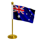 Drapeau bureau australie polyester socle acier inoxydable