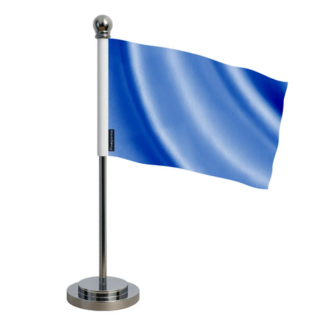 Drapeau bureau bleu violet polyester socle acier inoxydable