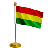 Drapeau bureau bolivie polyester socle acier inoxydable