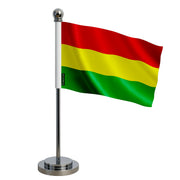 Drapeau bureau bolivie polyester socle acier inoxydable