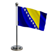 Drapeau bureau bosnie-herzégovine polyester socle acier