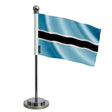 Drapeau bureau botswana polyester socle acier inoxydable