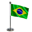 Drapeau bureau brésil polyester socle acier inoxydable