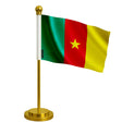 Drapeau bureau cameroun polyester et socle acier inoxydable