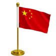 Drapeau bureau chine polyester avec socle acier inoxydable