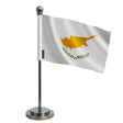 Drapeau bureau chypre polyester socle acier inoxydable