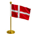 Drapeau bureau danemark polyester socle acier inoxydable