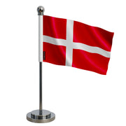 Drapeau bureau danemark polyester socle acier inoxydable