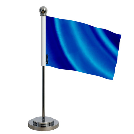Drapeau bureau france bleu foncé polyester socle acier