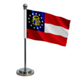 Drapeau bureau géorgie polyester avec socle acier inoxydable
