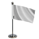 Drapeau bureau gris clair en polyester socle acier inoxydable