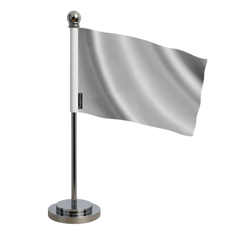 Drapeau bureau gris france polyester socle acier inoxydable