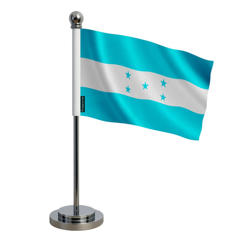 Drapeau bureau honduras polyester socle acier inoxydable