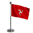 Drapeau bureau île de man polyester socle acier inoxydable
