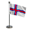 Drapeau bureau îles féroé polyester socle acier inoxydable