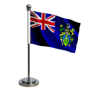 Drapeau bureau îles pitcairn polyester socle inoxydable