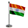 Drapeau bureau inde polyester socle acier inoxydable