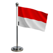 Drapeau bureau indonésie polyester avec socle acier inoxydable