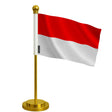 Drapeau bureau indonésie polyester socle acier inoxydable