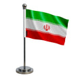 Drapeau bureau iran polyester avec socle acier inoxydable