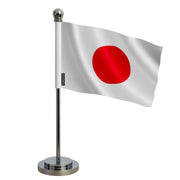 Drapeau bureau japon polyester socle acier inoxydable