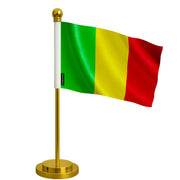 Drapeau bureau mali polyester socle acier inoxydable