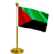 Drapeau bureau martinique polyester socle acier inoxydable