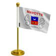 Drapeau bureau mayotte polyester avec socle acier inoxydable
