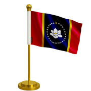 Drapeau bureau mississippi polyester avec socle acier inoxydable