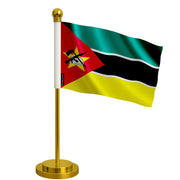 Drapeau bureau mozambique polyester socle acier inoxydable