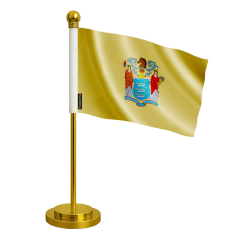 Drapeau bureau new jersey polyester socle acier inoxydable