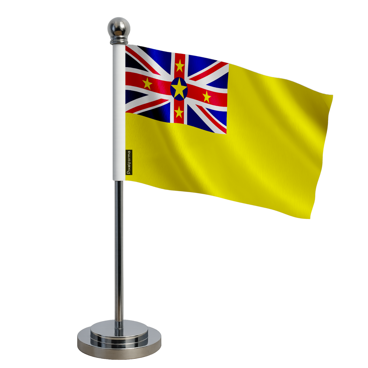Drapeau bureau niue en polyester - pixelforma