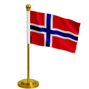 Drapeau bureau norvège polyester socle acier inoxydable