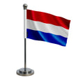 Drapeau bureau pays-bas polyester socle acier inoxydable