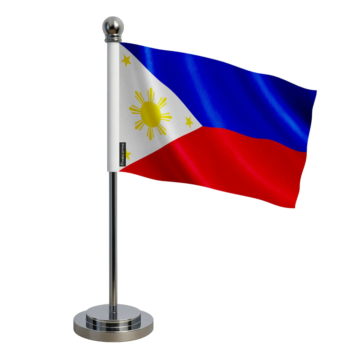 Drapeau bureau philippines polyester socle acier inoxydable
