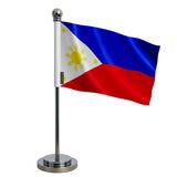 Drapeau bureau philippines polyester socle acier inoxydable