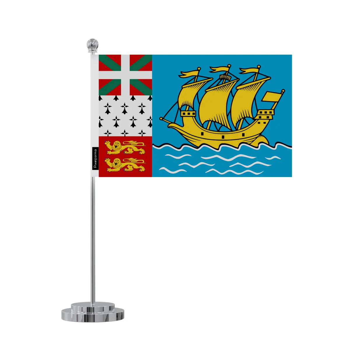 Drapeau bureau saint-pierre-et-miquelon en polyester - pixelforma