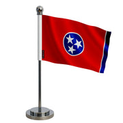 Drapeau bureau tennessee polyester socle acier inoxydable