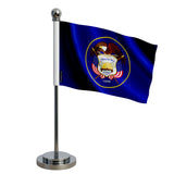 Drapeau bureau utah polyester avec socle acier inoxydable