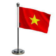 Drapeau bureau viêt nam polyester socle acier inoxydable