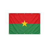 Drapeau du Burkina Faso format S en polyester avec dix œillets