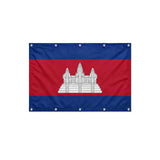 Drapeau du Cambodge format S en polyester avec dix œillets