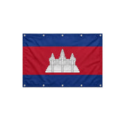 Drapeau du Cambodge format S en polyester avec dix œillets