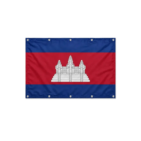 Drapeau du Cambodge format S en polyester avec dix œillets