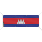 Drapeau cambodge en polyester résistant avec 8 œillets